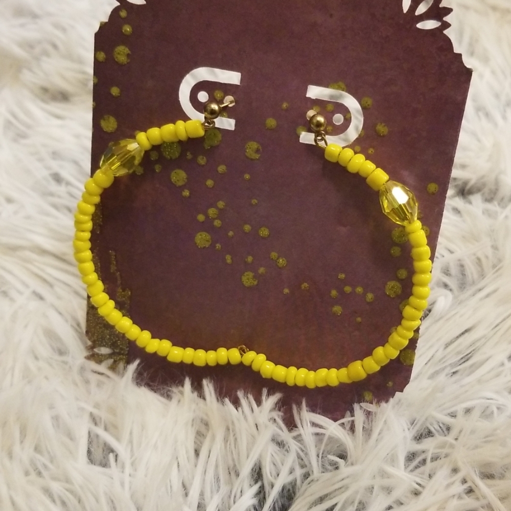 Yellow Semi Hoop Earrings